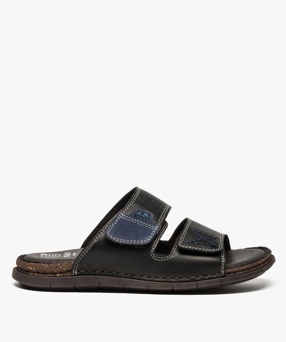 Sandales homme à larges brides dessus et intérieur cuir vue1 - ZEN AIR - GEMO