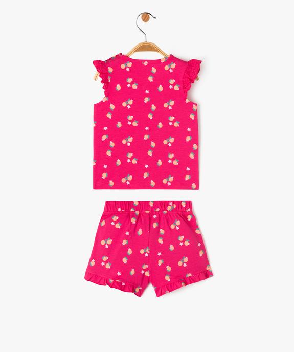 Pyjashort 2 pièces avec motifs fruits bébé fille vue5 - GEMO 4G BEBE - GEMO