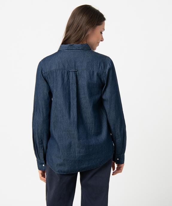 Chemise en jean femme à manches longues  - LuluCastagnette vue4 - LULUCASTAGNETTE - GEMO