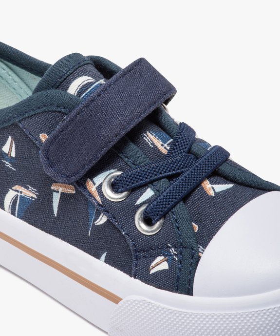 Baskets en toile imprimée avec scratch et lacets élastiques garçon vue7 - GEMO 4G GARCON - GEMO