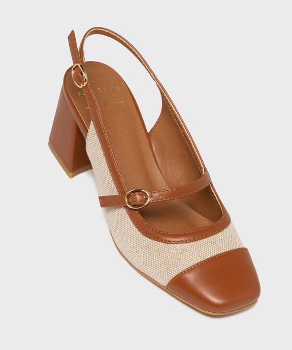 Escarpins slingbacks à talon large, bout carré et brides femme vue5 - FOLLOW ME - GEMO