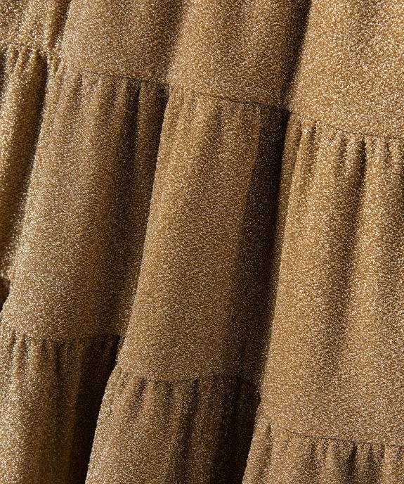 Robe courte à manches courtes à volants pailletés et doublure short fille vue2 - GEMO (JUNIOR) - GEMO