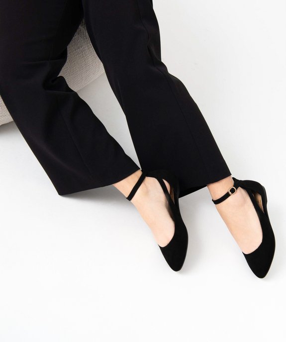 Ballerines femme à talon plat unies avec bride cheville vue1 - VALENTINA BALDA - GEMO