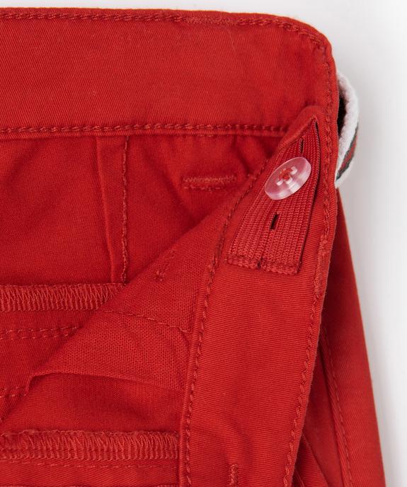 Bermuda en coton avec ceinture tricolore garçon vue3 - GEMO 4G GARCON - GEMO