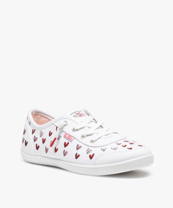 Baskets femme en toile cœurs brodés multicolores  – Skechers x James Goldcrown  vue2 - SKECHERS - GEMO