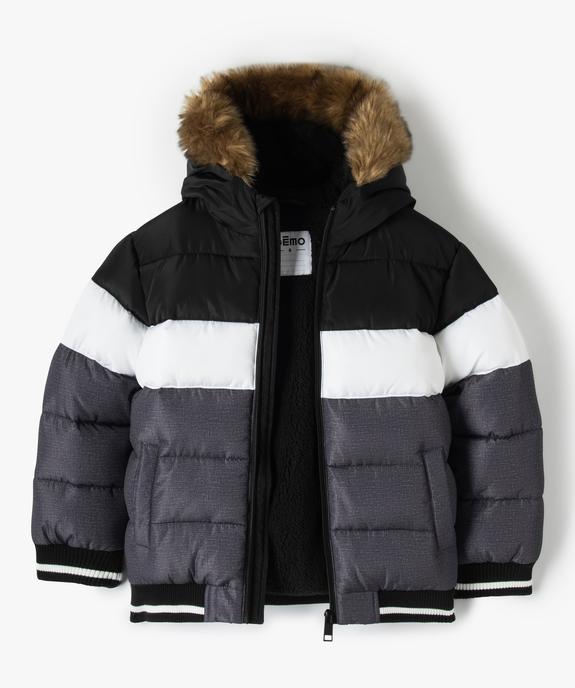 Blouson à capuche matelassé et doublé polaire garçon vue4 - GEMO 4G GARCON - GEMO