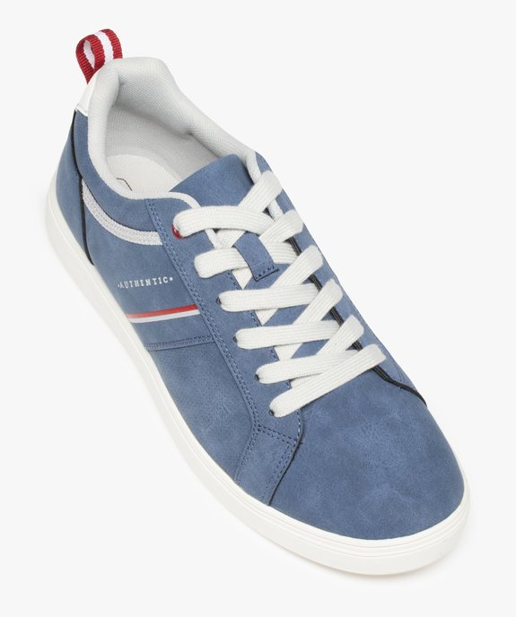 Baskets homme en suédine unie et détails contrastants vue6 - GEMO (CASUAL) - GEMO