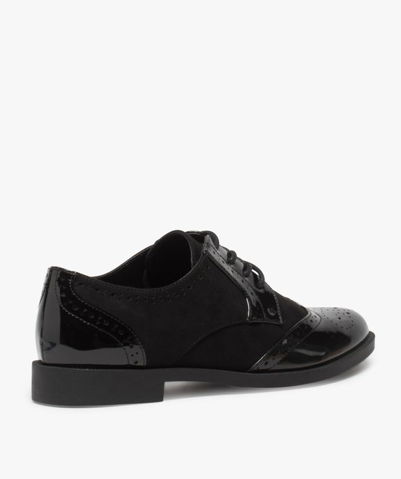 Derbies femme avec bout fleuri en amande et touches vernies vue4 - GEMO (CASUAL) - GEMO