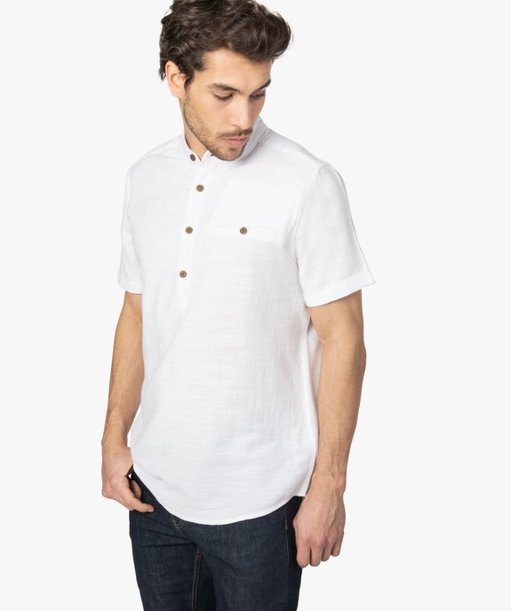 Chemise homme à col mao et manches courtes vue1 - GEMO (HOMME) - GEMO