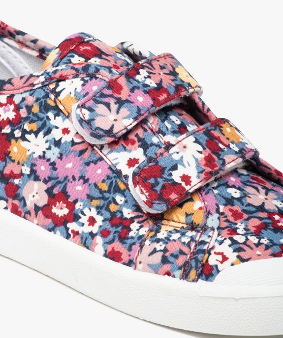 Baskets fille en toile imprimée fleurs fermeture scratch vue6 - GEMO (ENFANT) - GEMO