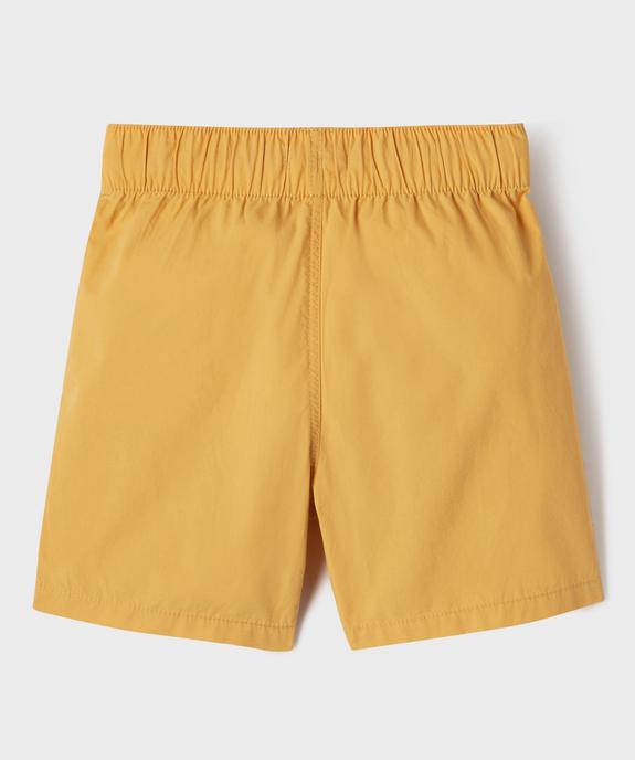 Short large en popeline de coton uni garçon  vue3 - GEMO (ENFANT) - GEMO