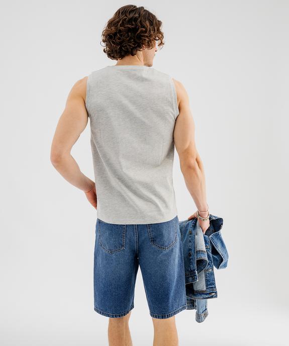 Tee-shirt sans manches en jersey de coton homme vue3 - GEMO 4G HOMME - GEMO