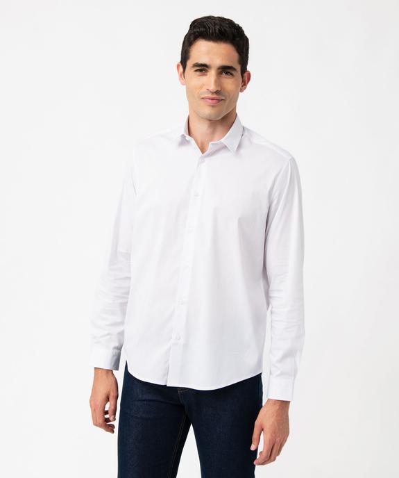 Chemise manches longues Regular fit en coton stretch homme vue1 - GEMO 4G HOMME - GEMO