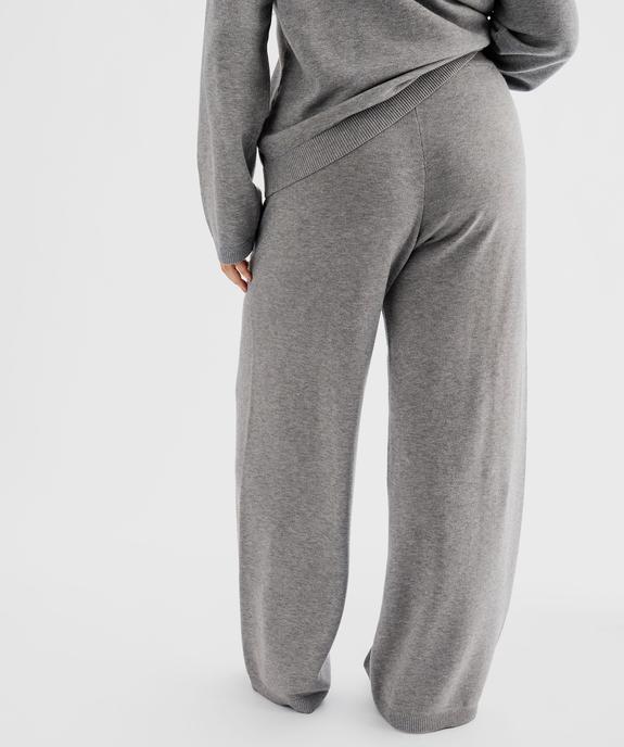 Pantalon large en maille avec taille élastique femme grande taille vue3 - GEMO (G TAILLE) - GEMO