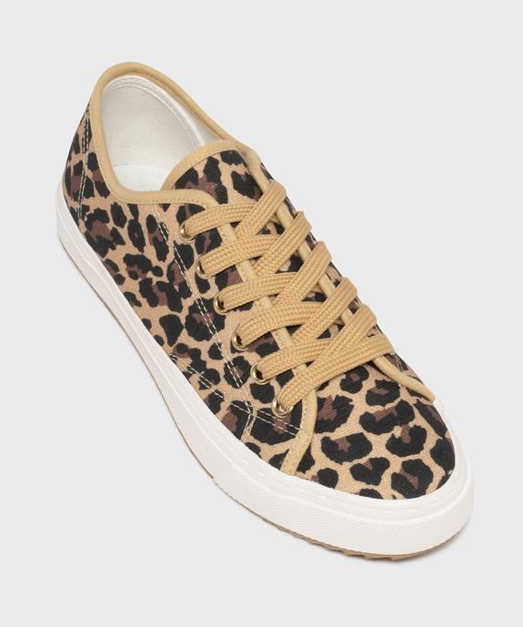 Tennis en toile à motif léopard femme - Follow Me vue5 - FOLLOW ME - GEMO