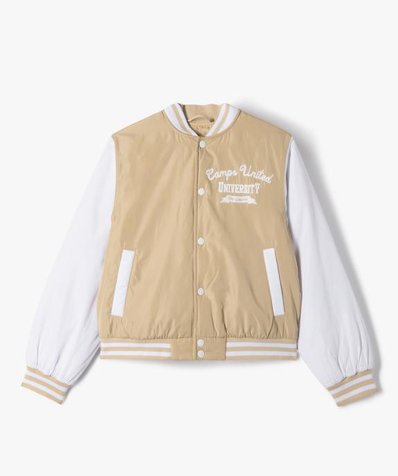 Blouson bomber bicolore fille - Camps United vue2 - CAMPS GEMO FOR GOOD - GEMO