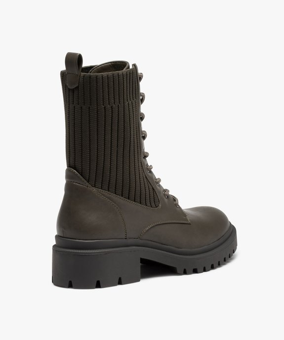 Bottines femme à semelle crantée et col chaussette vue5 - GEMO (CASUAL) - GEMO