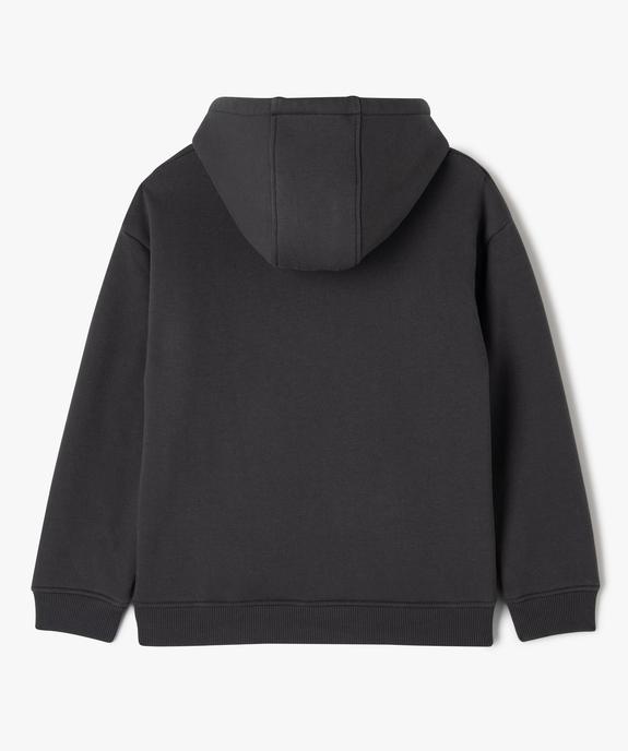 Sweat à capuche zippé avec doublure en sherpa garçon vue3 - GEMO (JUNIOR) - GEMO