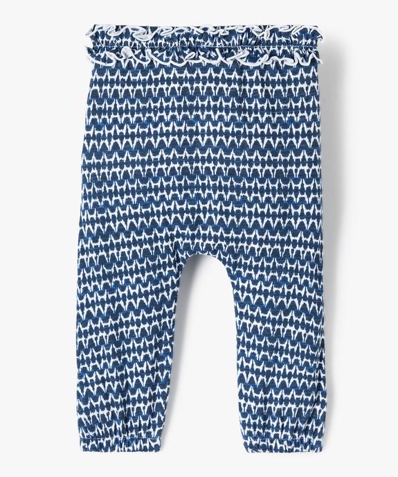 Pantalon bébé fille en maille avec ceinture fantaisie vue3 - GEMO(BEBE DEBT) - GEMO