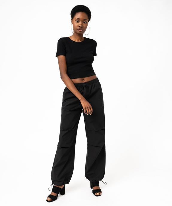 Pantalon baggy en toile de coton femme vue6 - GEMO(FEMME PAP) - GEMO
