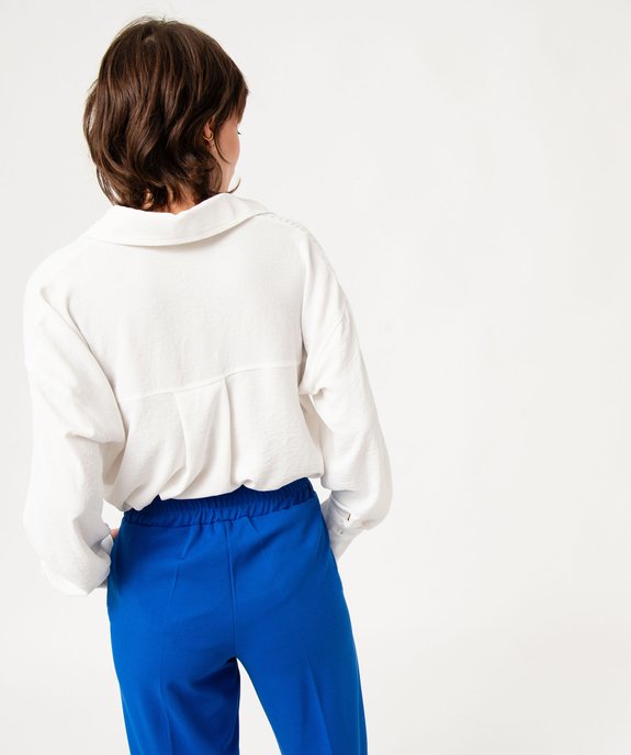 Chemise à manches longues aspect crêpe femme vue3 - GEMO(FEMME PAP) - GEMO