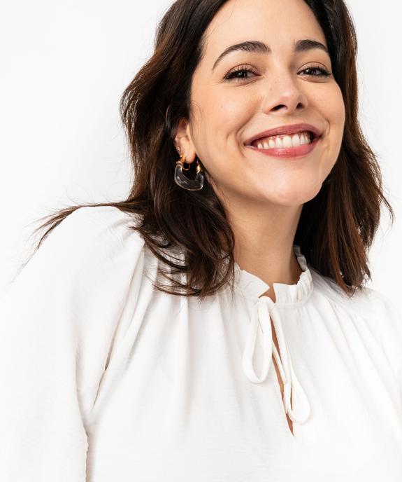 Blouse à manches 3/4 en maille gaufrée femme grande taille vue2 - GEMO (G TAILLE) - GEMO