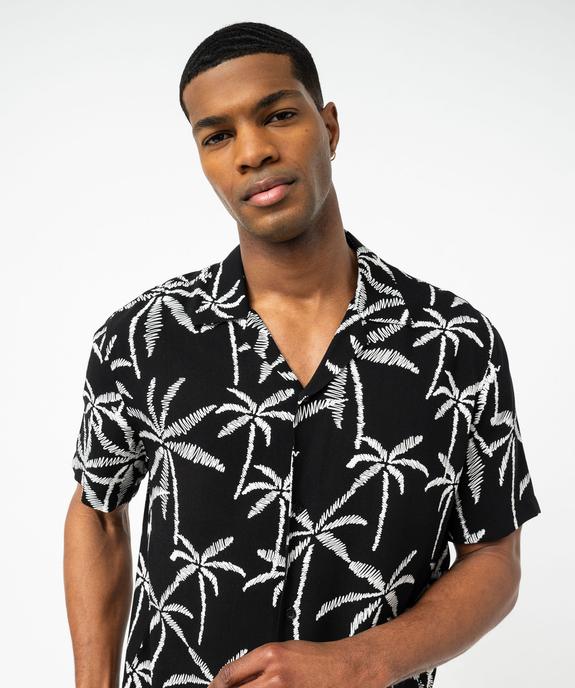 Chemise manches courtes et col cubain en viscose à motif palmiers homme vue2 - GEMO (HOMME) - GEMO