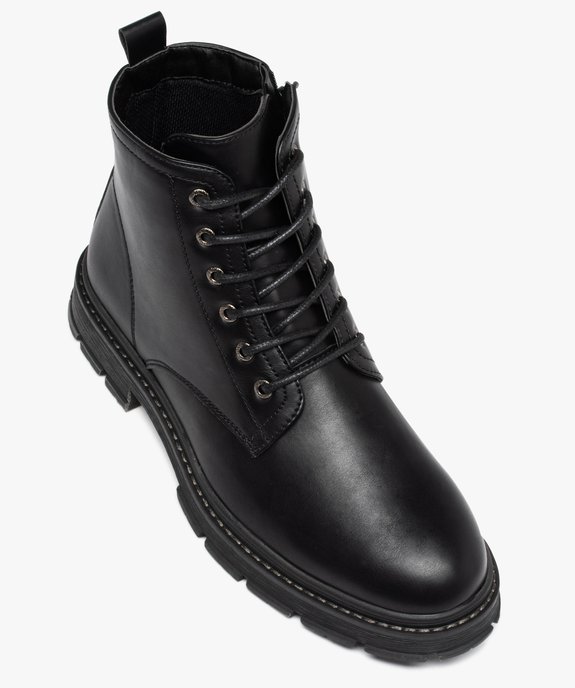 Boots homme unies à semelle crantée style rock vue5 - GEMO (CASUAL) - GEMO
