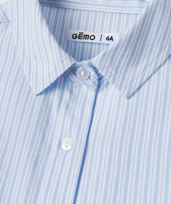 Chemise rayée avec manches resserrées aux poignets fille vue2 - GEMO (ENFANT) - GEMO