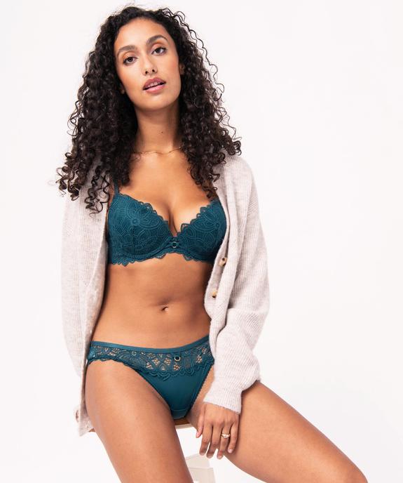 Soutien-gorge push-up en dentelle avec dos fantaisie - GEMO(HOMWR FEM) Soutien-gorge push-up en dentelle avec dos fantaisie vue3 - GEMO(HOMWR FEM) - GEMO