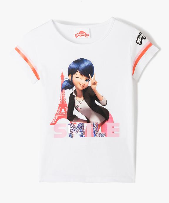 Tee-shirt fille avec motif et sequins brodés - Miraculous vue1 - MIRACULOUS - GEMO