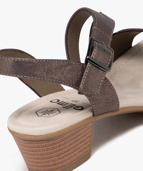 Sandales femme confort à petit talon carré et brides pailletées vue6 - GEMO (CONFORT) - GEMO