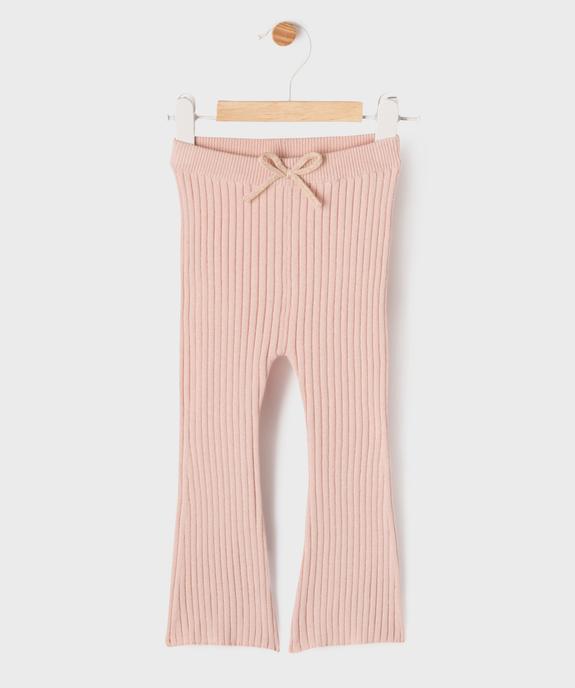 Pantalon en maille côtelée coupe flare bébé fille vue1 - GEMO(BEBE DEBT) - GEMO