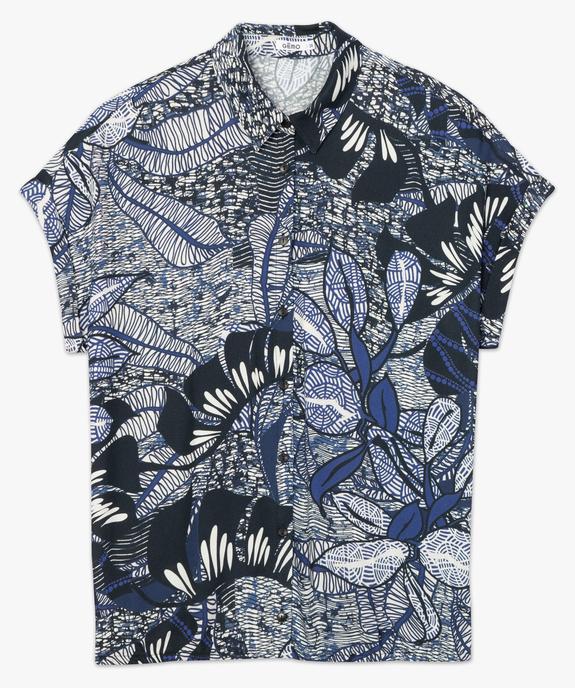 Chemise femme imprimée à manches courtes et bas élastiqué vue4 - GEMO(FEMME PAP) - GEMO