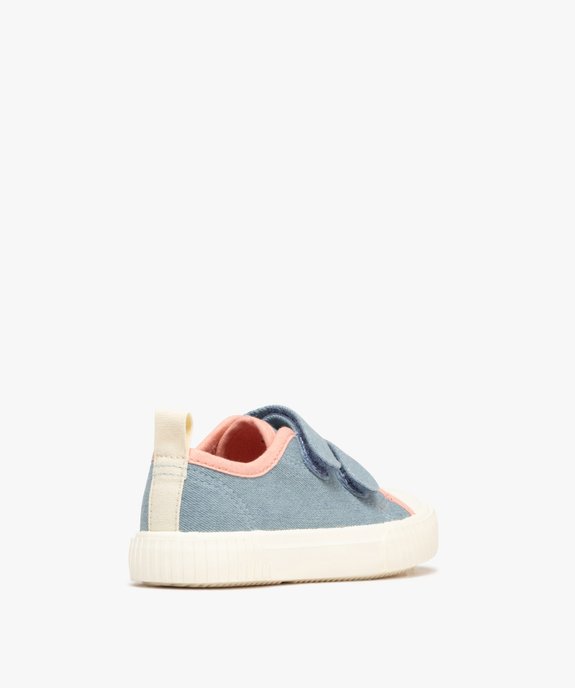 Baskets basses en toile denim et à scratch fille vue5 - LOVELY WINGS GEMO FOR GOOD - GEMO