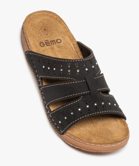 Mules confort femme légères à brides ajourées et strass vue5 - GEMO (CONFORT) - GEMO