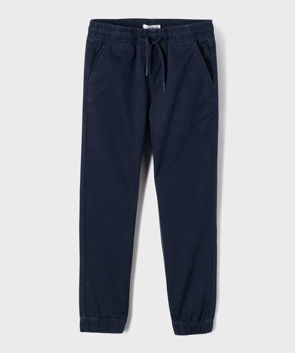 Pantalon jogger en toile de coton stretch garçon vue1 - GEMO (ENFANT) - GEMO