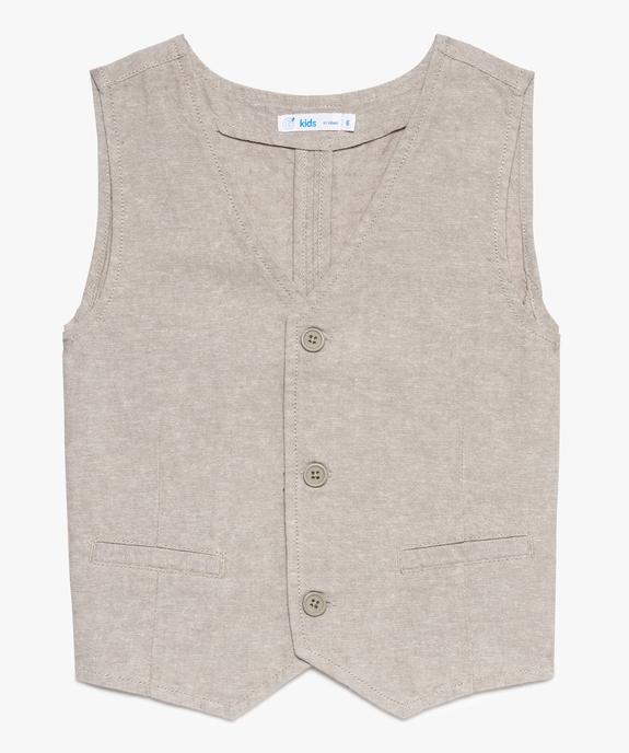 Gilet de costume garçon en coton et lin vue2 - GEMO (ENFANT) - GEMO