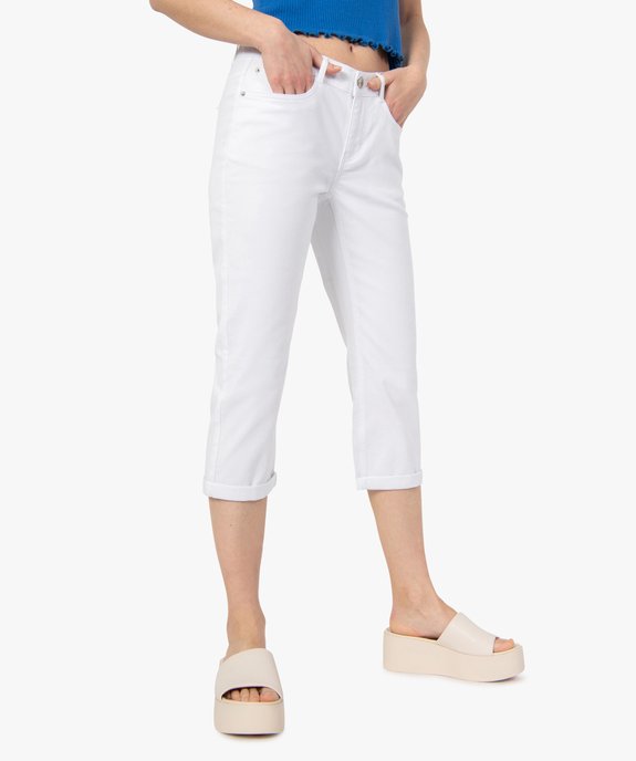 Pantacourt femme en toile 5 poches vue1 - GEMO (JEAN) - GEMO