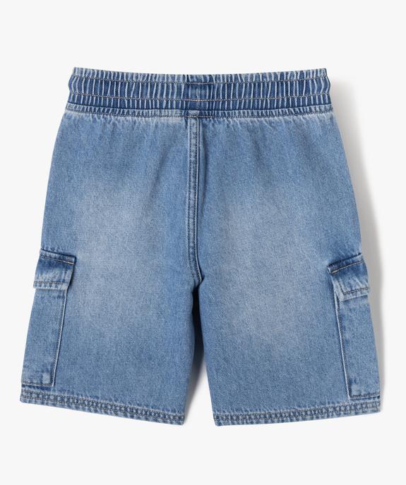 Bermuda en jean coupe Cargo Regular garçon vue4 - GEMO (ENFANT) - GEMO