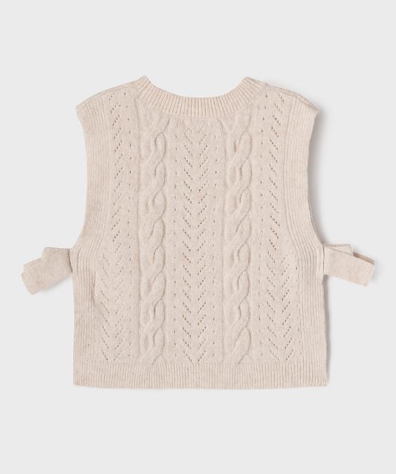 Pull sans manches torsadé à côtés fendus fille vue3 - GEMO (ENFANT) - GEMO