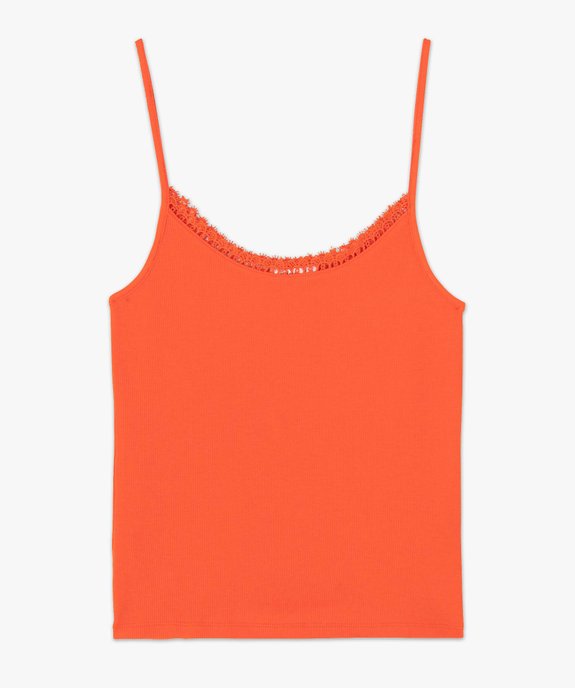 Débardeur femme en maille côtelée à fines bretelles vue4 - GEMO(FEMME PAP) - GEMO