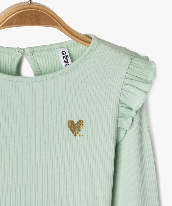 Tee-shirt manches longues avec volants sur les épaules bébé fille vue2 - GEMO(BEBE DEBT) - GEMO