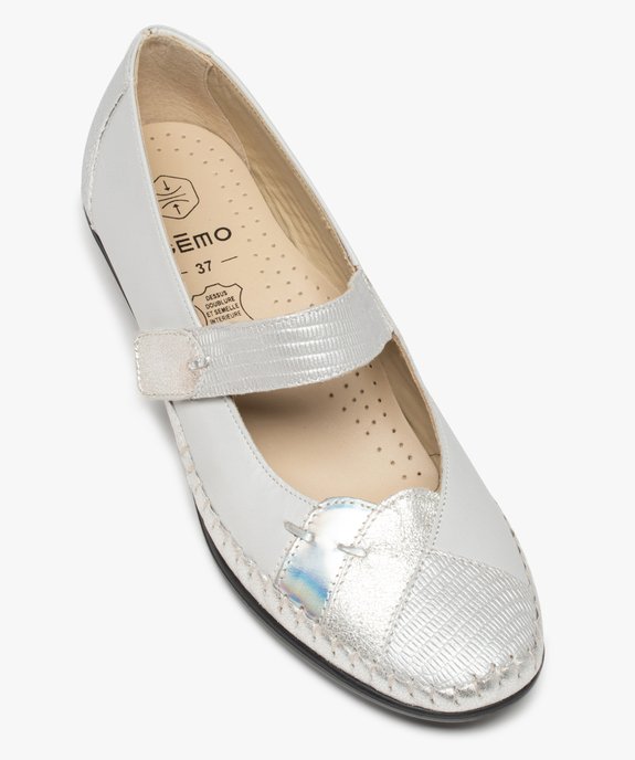 Escarpins confort femme en cuir détails brillants vue5 - GEMO 4G FEMME - GEMO