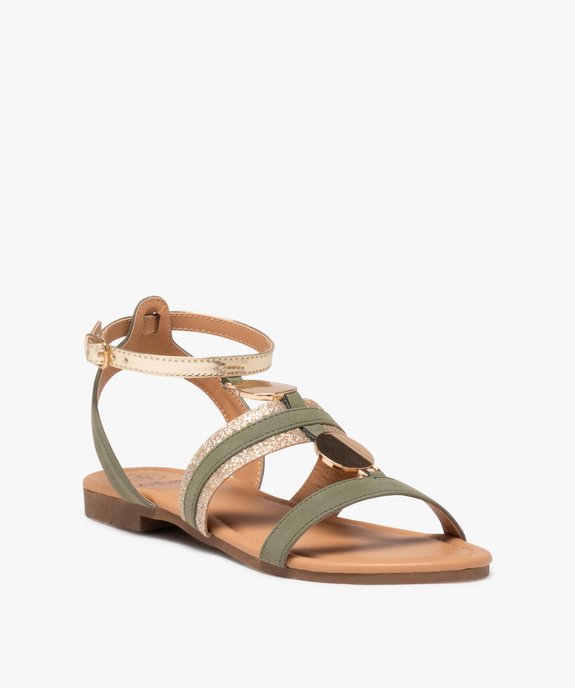 Sandales femme casual à brides fantaisie et ronds métallisés vue3 - VALENTINA BALDA - GEMO