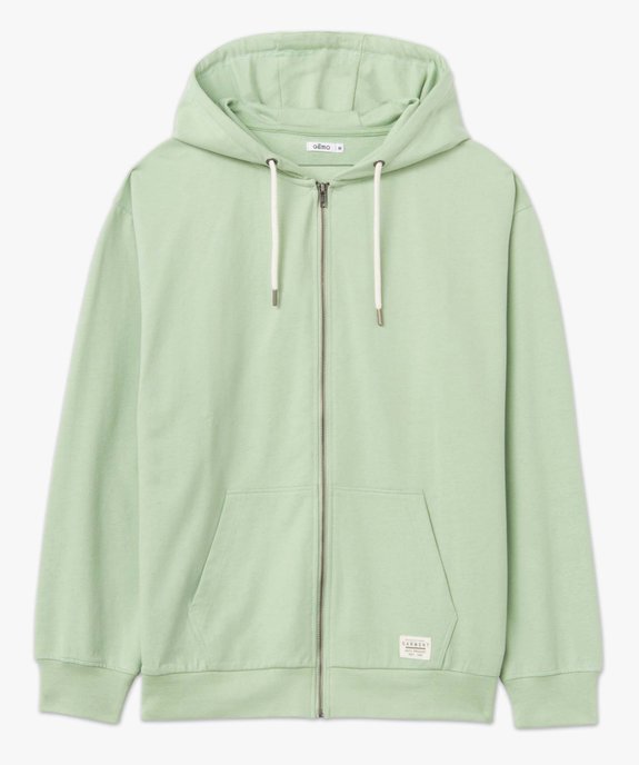 Sweat homme zippé à capuche intérieur bouclettes vue4 - GEMO (HOMME) - GEMO