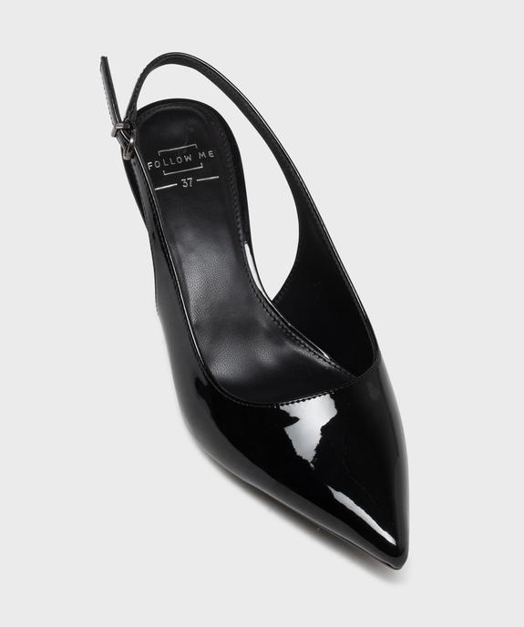 Escarpins sling-back vernis à bout pointu et talon fin femme- Follow Me vue5 - FOLLOW ME - GEMO