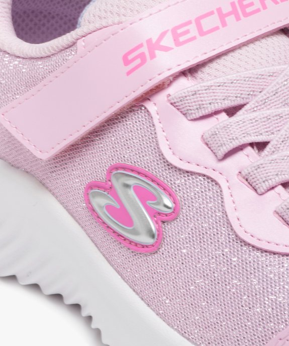 Baskets fille en mesh à paillettes et à scratch - Skechers vue6 - SKECHERS - GEMO