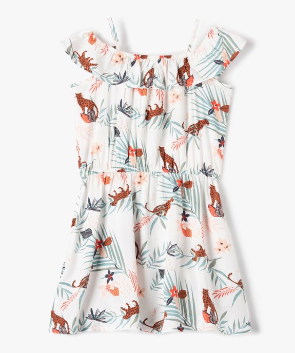 Robe fille motif tropical à épaules dénudées vue3 - GEMO (ENFANT) - GEMO