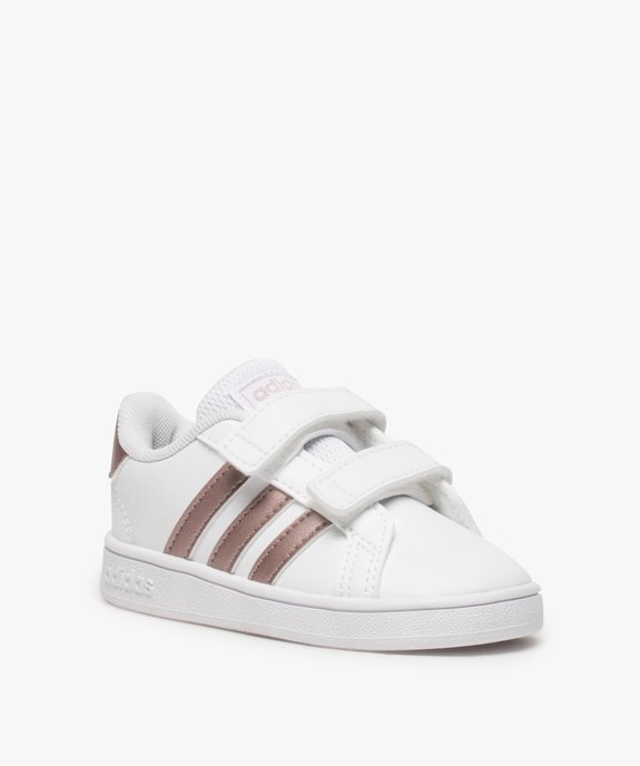 Baskets bébé fille à scratch Grand Court Adidas vue2 - ADIDAS - GEMO